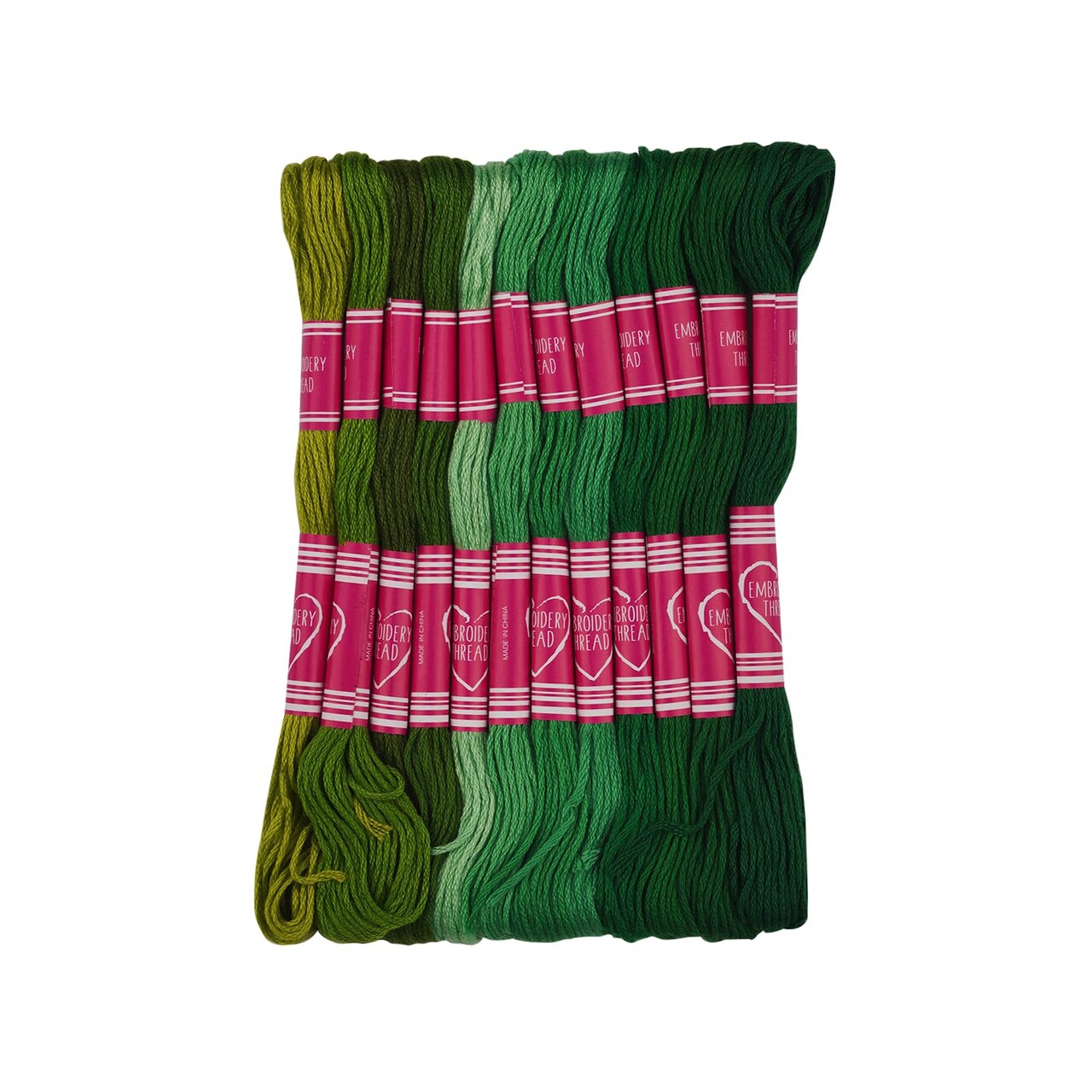 Friendship Bracelet String 12 Skeins, Embroidery Floss Cross Stitch Embroidery Thread Floss Bracelet Making Yarn, Craft Floss (Green Series)